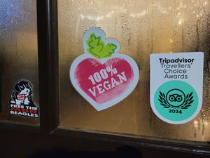 Foxglove Outside (Vegan Stickers) #Veganuary at Foxglove in Barmouth