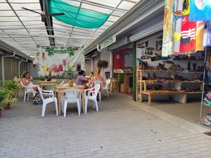 Seating at Perezoso Coffee House in Manuel Antonio