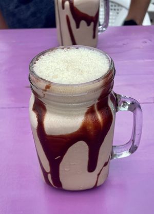 Vegan iced coffee  at Perezoso Coffee House in Manuel Antonio