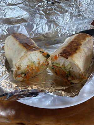 Banh Mi Burrito with Tofu  at Iron Goat Brewing in Spokane