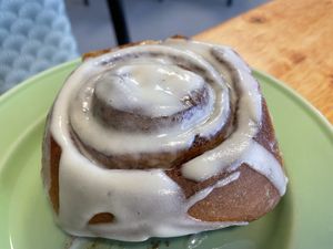 Cinnamon roll  at Magdelena's in Petaluma