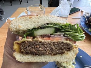 1/2 lamb burger  at Magdelena's in Petaluma