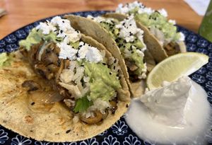 MUSHROOM AL PASTOR TACOS  at Magdelena's in Petaluma