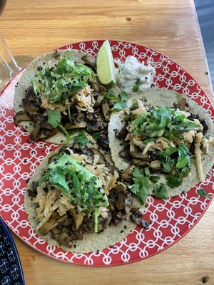 Al Pastor Mushroom Tacos  at Magdelena's in Petaluma