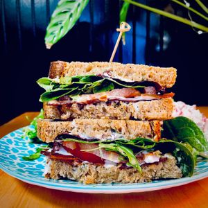 Killer BLT with best-ever vegan bacon ❤️ at Magdelena's in Petaluma
