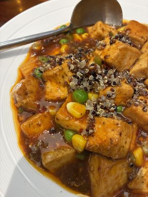 Tofu with quinoa and pepper.   at Seven Colored Cloud - 七色云蔬食餐厅 in Guangzhou