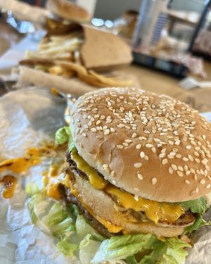 The Big Mock & fries  at GRN Burger - Dairy Market in Charlottesville