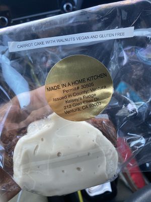 Gluten Free local homemade Carrot Cake   at Juiceswell in Ventura