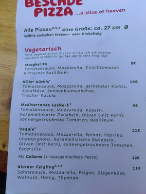 Menü at BESCHDE Pizza in Karlsruhe