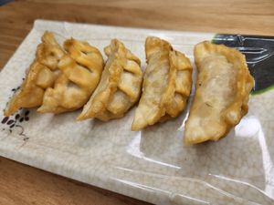 Gyosas de kimchi at OrientLife in Santiago