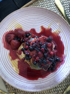 Rainbow pancakes   at Rise Plant Kitchen + Movement Studio in Malvern