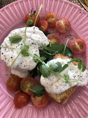 Tofu Benedict  at Rise Plant Kitchen + Movement Studio in Malvern