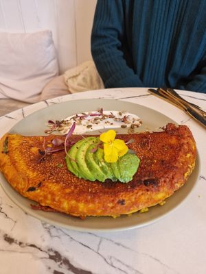 Protein filled omelette  at Rise Plant Kitchen + Movement Studio in Malvern