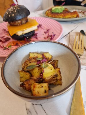 Herby spuds at Rise Plant Kitchen + Movement Studio in Malvern