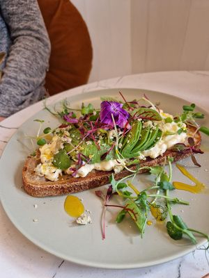 Loaded toast  at Rise Plant Kitchen + Movement Studio in Malvern