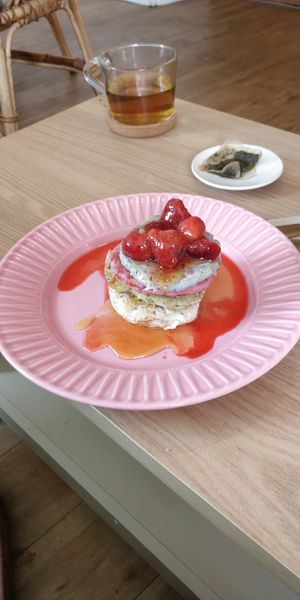 Rainbow pancakes at Rise Plant Kitchen + Movement Studio in Malvern