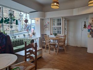 Cozy seating at Rise Plant Kitchen + Movement Studio in Malvern