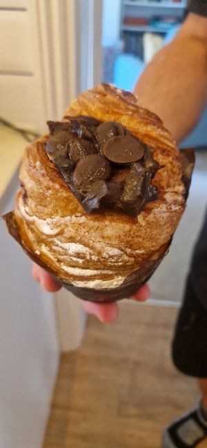 Cruffin choc at Rise Plant Kitchen + Movement Studio in Malvern