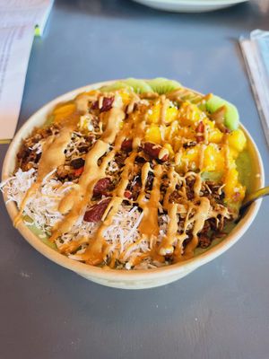 Green Bowl with peanut butter   at Marea Surf Shop Cafe in Samara