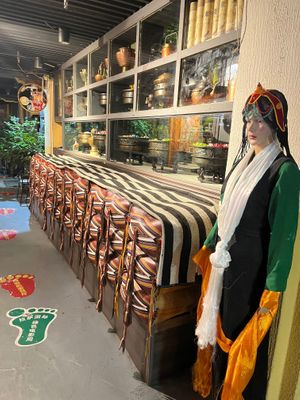 Third floor. The restaurant opposite seems to be owned by the same people. at Jianbo Homeland Vegetarian Restaurant in Tibet