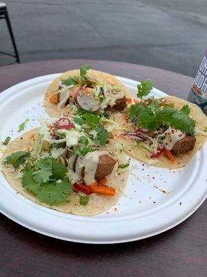 Tofu tacos yummm so crispy how did he do that at Hoser's - Central Kitchen and Food Truck in Philadelphia