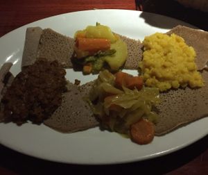 Veg platter #1 at Queen of Sheba in Tampa