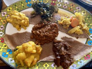 Veggie Six Platter  at Queen of Sheba in Tampa