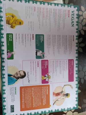 Vegan menu (May 2023) at Lounges - Claro Lounge in Ripon