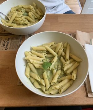 Penne with Pesto  at BEKKABAKKA in Amsterdam