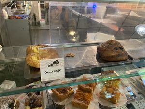 Pastry with crema and raisins (the pastry with strawberry ist missing, because we had the last one)   at Caffè con Tè in Modena