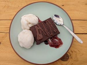 The brownie at Vrote in Montevideo