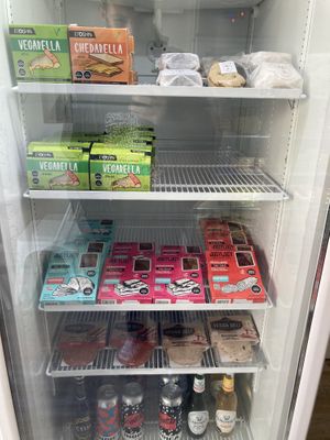 Vegan cheese and meats  at Vrote in Montevideo