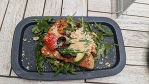 Al Pesto Rosso Bruschetta at The Green Affair - Parque das Nações in Lisbon