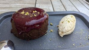 Creamy chocolate cake at The Green Affair - Parque das Nações in Lisbon