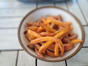 Sweet potato chips at The Green Affair - Parque das Nações in Lisbon