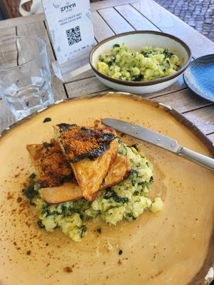 Ordered extra mash potato and sprouts for mistake...but it was delicious so I dont really complain at The Green Affair - Parque das Nações in Lisbon