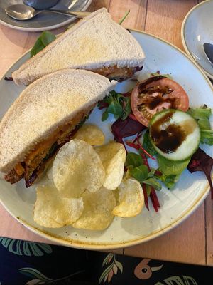 Vegan SLT (sausage, lettuce & tomato) at The Wolds Café & Coffee in Pocklington