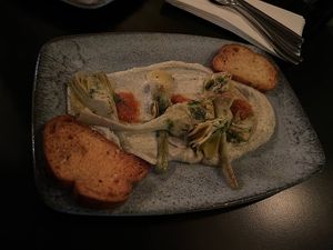 Labane and artichoke   at Alpaca Bar in Tel Aviv