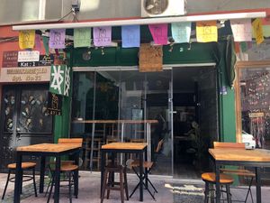 Outside area at Layla Kombucha in Canakkale