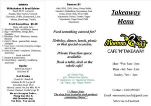 at Mumma Buzz Cafe 'N' Takeaway in Deloraine