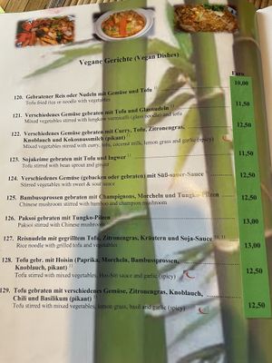 Menu  at Kim Chung in Nuremberg