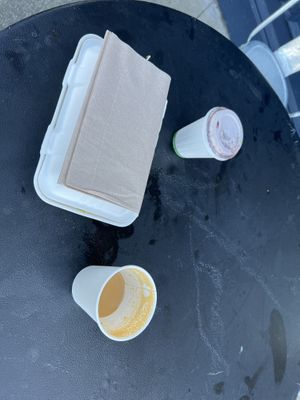 Latte (drank it before I could pull out my phone!), food and a mocha - all vegan!  at The Branch Line in Santa Rosa