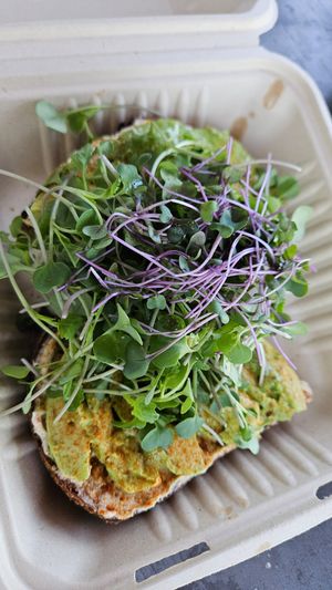 Toast with the works at The Branch Line in Santa Rosa