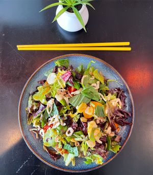 summer farm green salad at Yagi Noodles in Newport