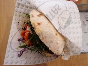 Salmon at Veganitas in Zurich