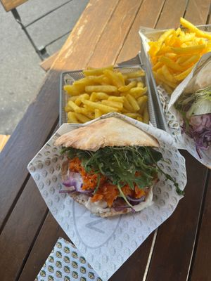 Carrot Lox Pita at Veganitas in Zurich