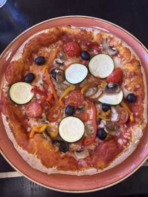 Vegan pizza   at Vittoria on the Bridge in Edinburgh