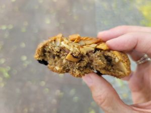 Inside of oatmeal raisin coconut cookie at Round & Edgy in Berlin