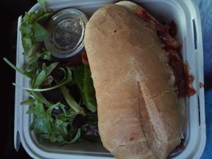 M-ball sandwich  at Loving Hut in Claremont