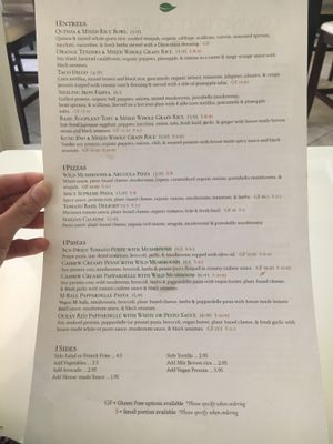 Menu at Loving Hut in Claremont